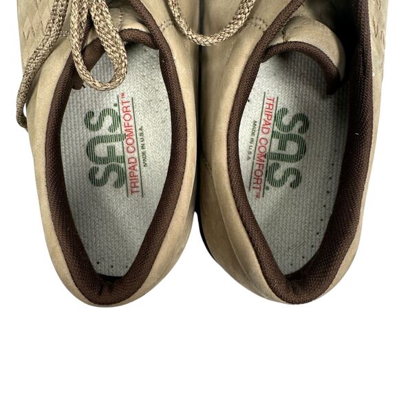 SAS Free Time Walking Shoes Women’s 8 W Beige Suede Oxford Lace Tripad Comfort - Picture 6 of 9